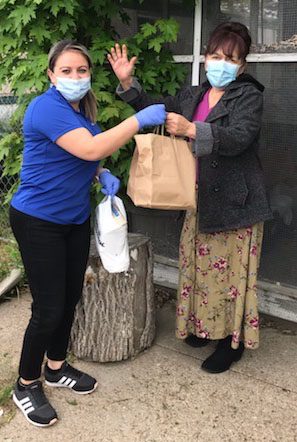 Food being delivered to Intercultural Senior Center client.