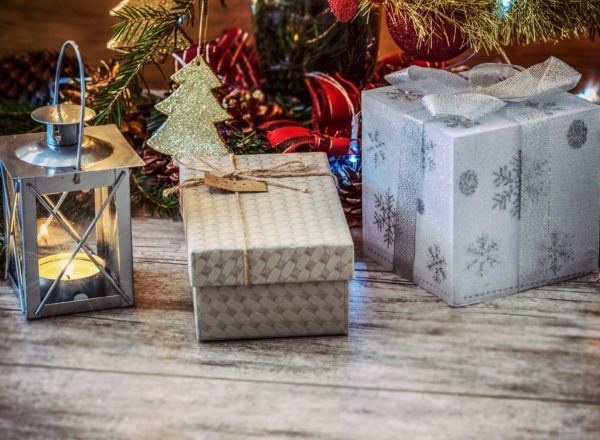 wrapped holiday gifts